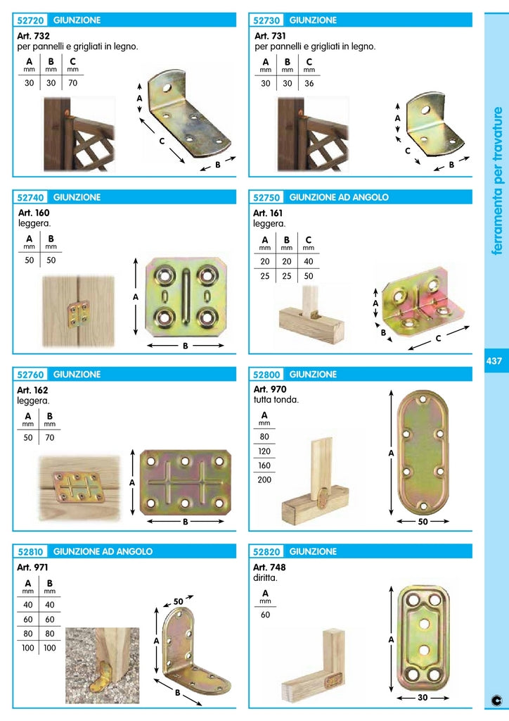 piastra angolare in acciaio tropicalizzato art. 971 mm. 60x60 mm cod:ferx.4141