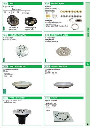 pl tappo x sanitari c/placca inox diametro 40 cod:ferx.66870