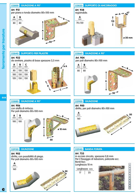 supporto ancoraggio per reggi pilastri tondo tropicalizzato 938 70/150 cod:ferx.16691