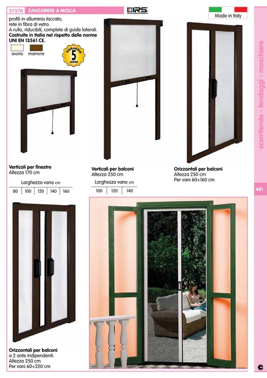 zanzariera irs-ce marrone 120x250 cm cod:ferx.35343.stock