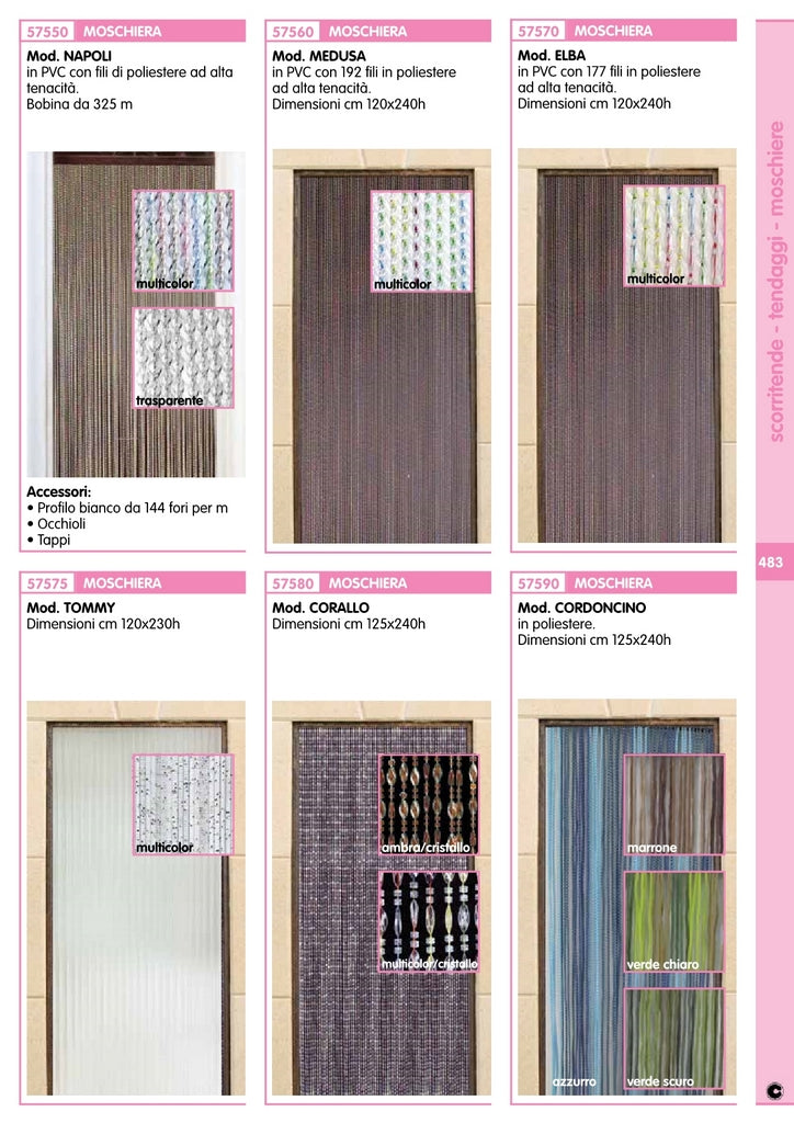 tenda cordoncino cm.125x240 marrone cod:ferx.59930