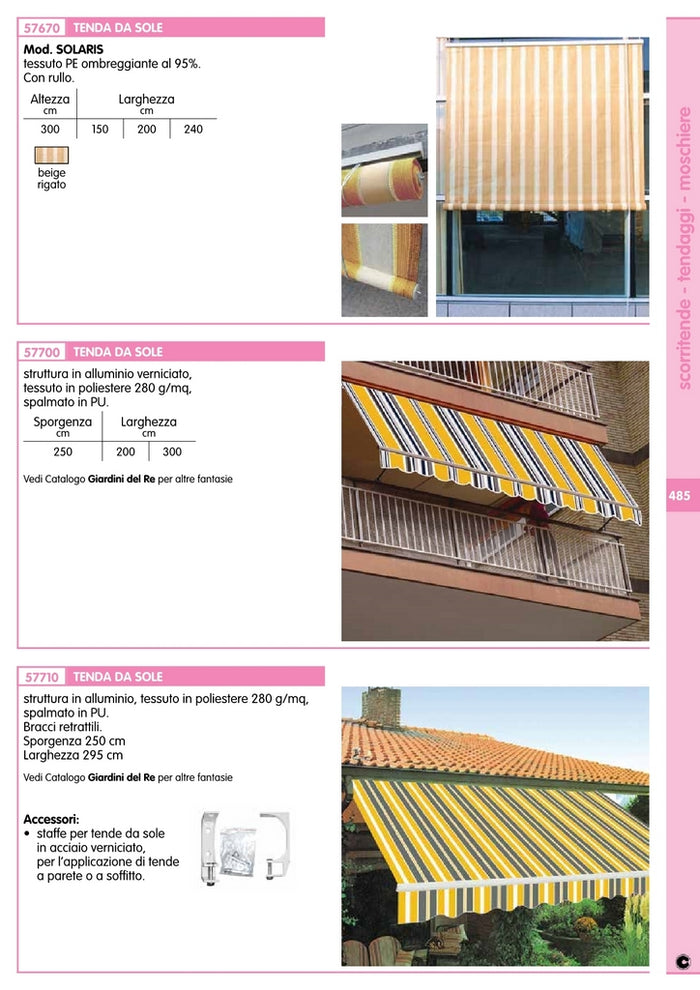 tenda da sole a caduta 300x250 cm disegno p3002 cod:ferx.14216