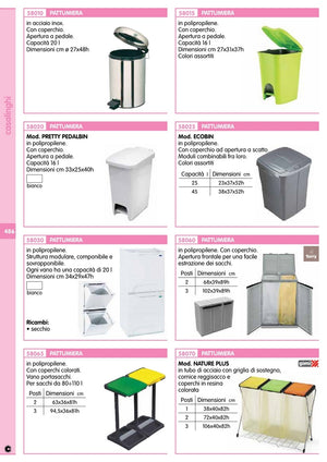 pattumiera gimi-duo con griglia e due coperchi cod:ferx.10175