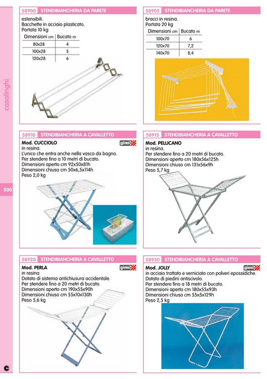 stendibiancheria cavalletto perla gimi con ruote cod:ferx.50350