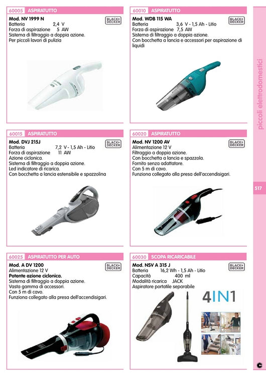 aspiratutto b+d litio 3,6v nvc115jl cod:ferx.26273