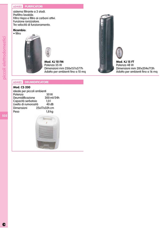 filtri di ricambio per purificatori kj10-kj15 cod:ferx.56287