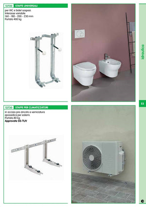 1coppia staffe per climatizzatore universali regolabili con trave gstuv cod:ferx.429