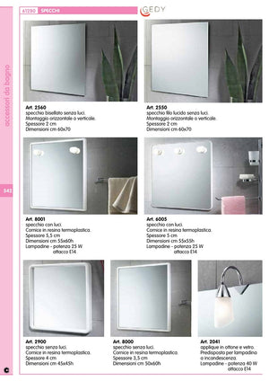 gedy 8000 specchio 55x60 cm bianco cod:ferx.22987