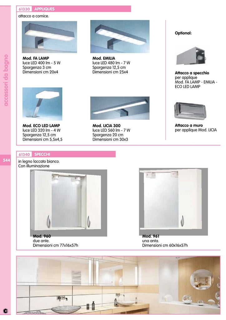 specchio europa d 50 cm bianco art.332 cod:ferx.24595
