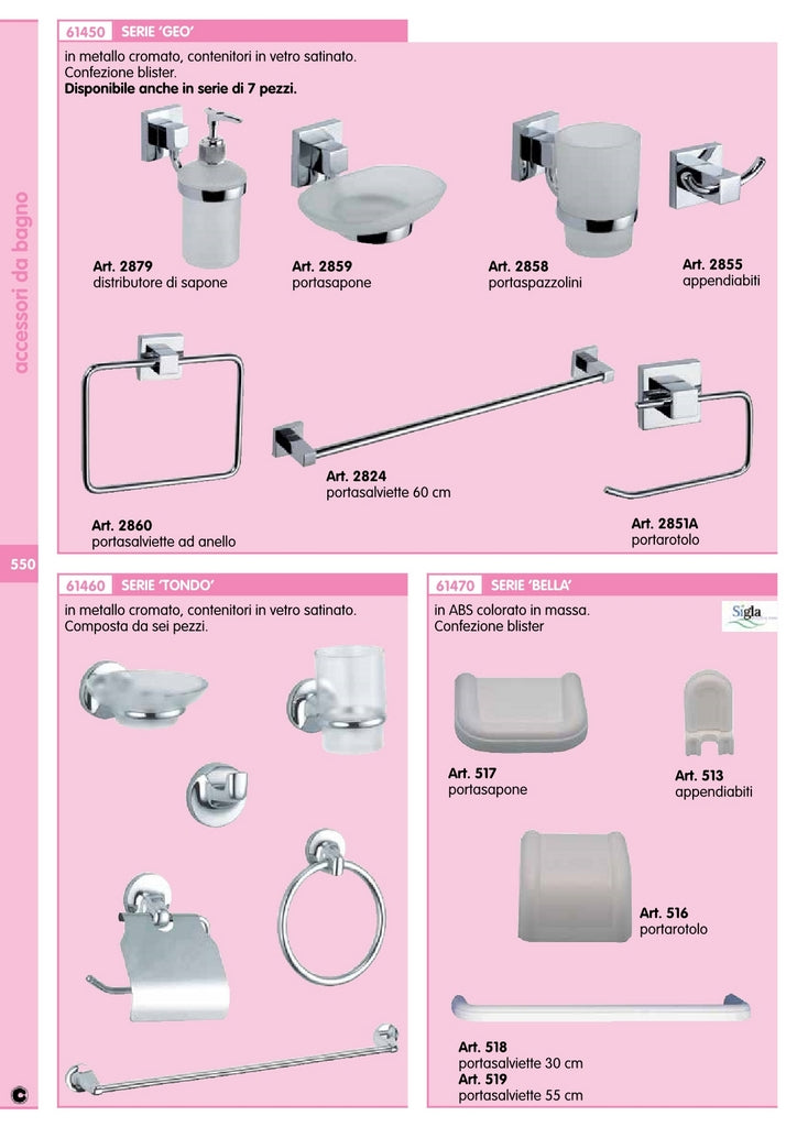 serie bagno pz.7 cromo "geo" cod:ferx.41123