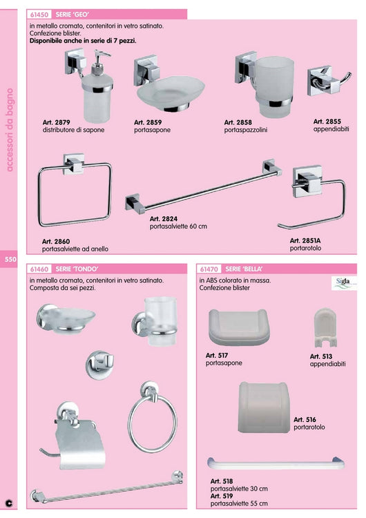 serie bagno pz.7 cromo "geo" cod:ferx.41123