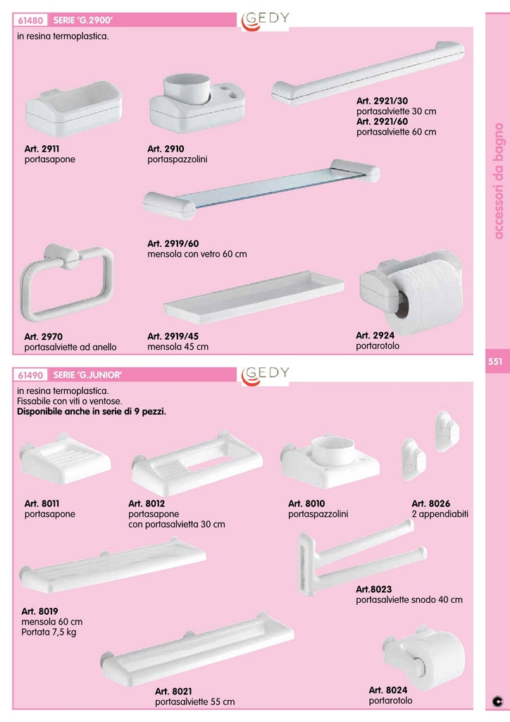 gedy 2919 mensola da 60 cm bianco cod:ferx.18224