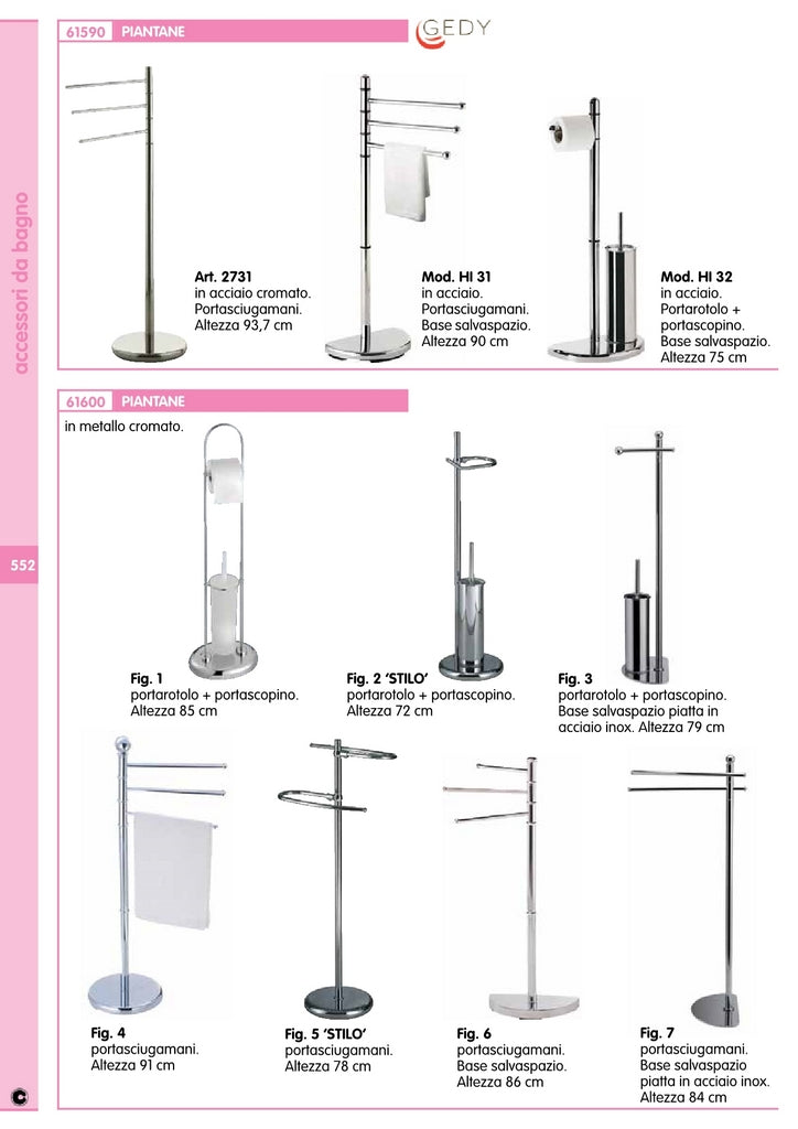 gedy hi32 piantana portarotolo+portascopino hibiscus cod:ferx.1803