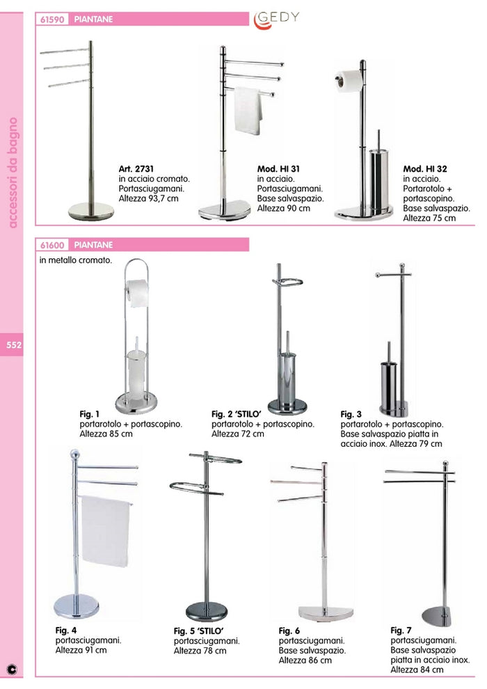 gedy hi32 piantana portarotolo+portascopino hibiscus cod:ferx.1803