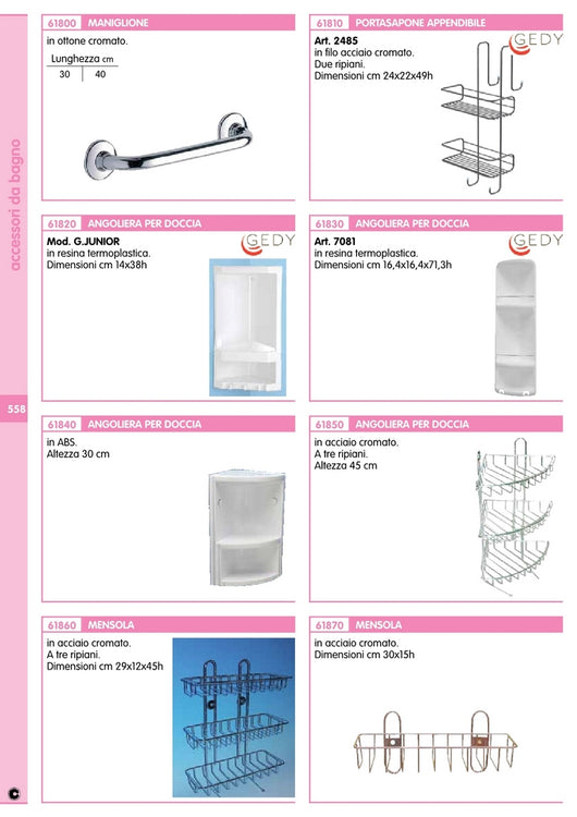 maniglione da bagno cromato cm.30 cod:ferx.41088