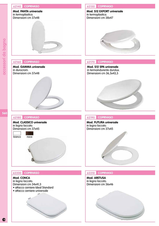 coprivaso termoplastico s12spa bianco cm 36,5x43,5 cod:ferx.7746