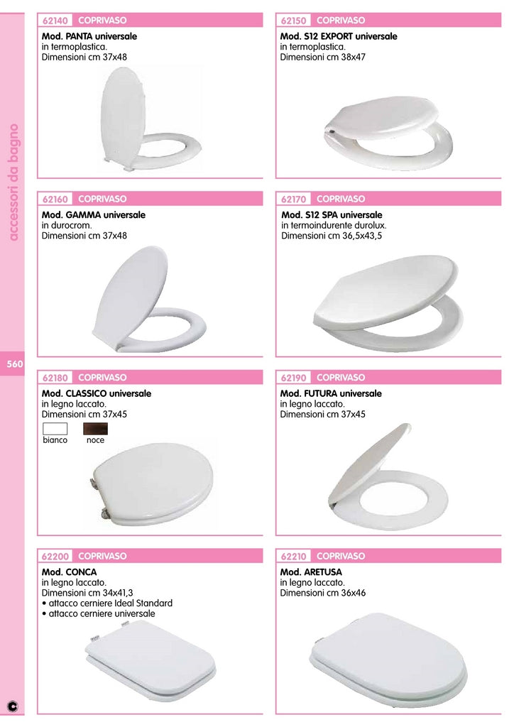 coprivaso universale termoplastico bianco cm 37x7 cod:ferx.8105