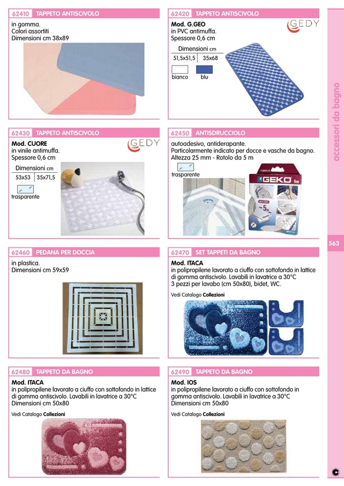 gedy co5555 tappeto doccia vinile cuore 55x55 trasparente cod:ferx.17789