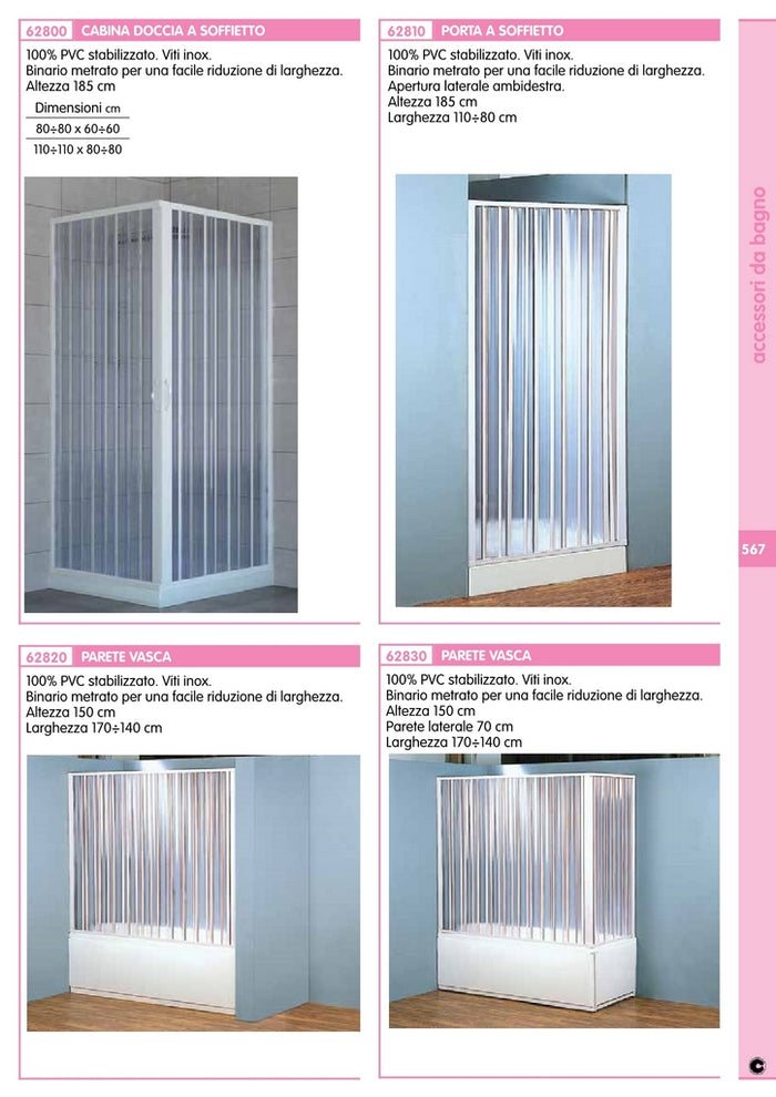 box vasca a soffietto 1 lato 170-140xh150 cm cod:ferx.92584