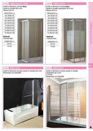 parete fissa cristallo trasparente 6 mm 74/80 cm lusso cod:ferx.93135