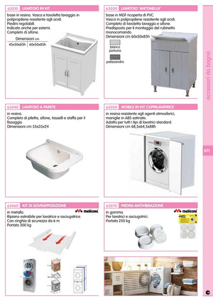 lavatoio antonella 60x50 cm con sifone bianco portuna cod:ferx.85747