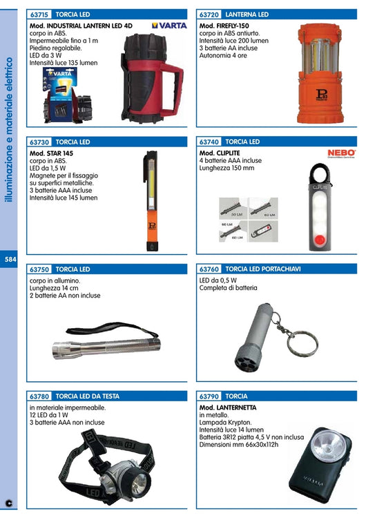 torcia led con portachiavi batterie incluse cod:ferx.94358