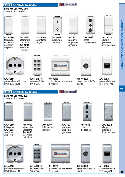life art. 4009tec interruttore bipolare tec cod:ferx.92217