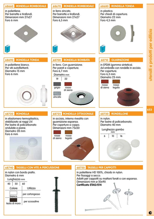 5blister blister tasselli nylon per cappotti mm.90 (pz.10) cod:ferx.84439