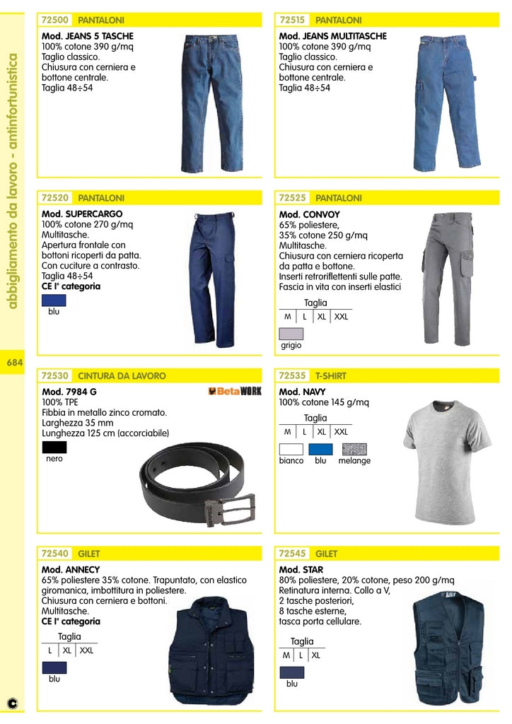 pantalone "super cargo" multitasche blu tg.50 cod:ferx.15040