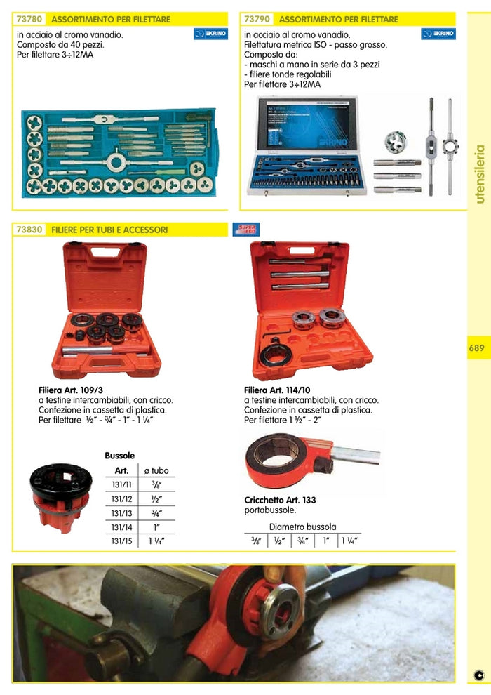 maschi e filiere set pz.40 rif.73780 cod:ferx.2300