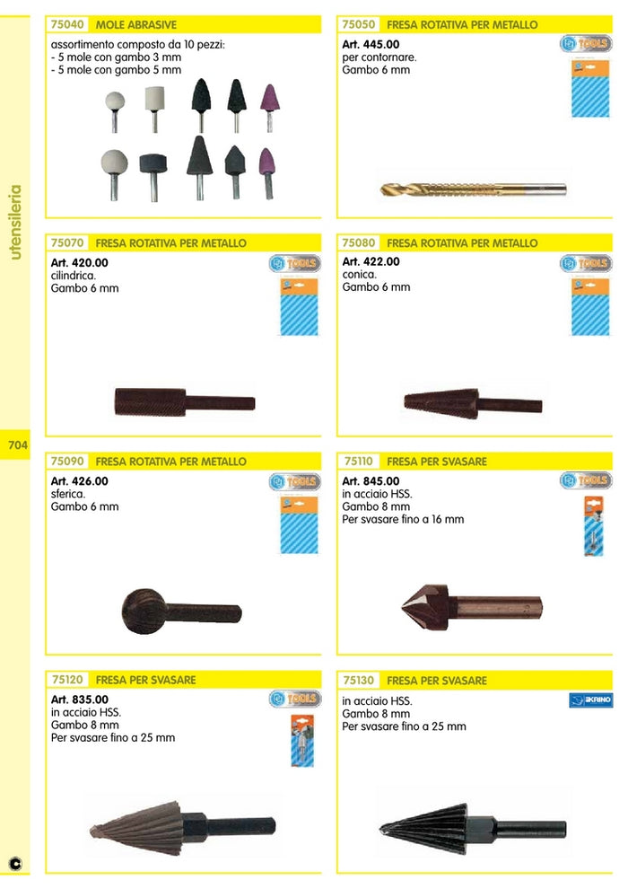 poggi 835.00 fresa hss p/svasare fino a 25 mm cod:ferx.12771.stock