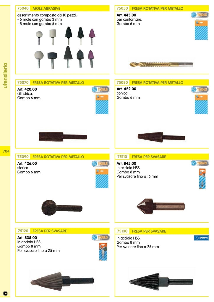 poggi 835.00 fresa hss p/svasare fino a 25 mm cod:ferx.12771.stock