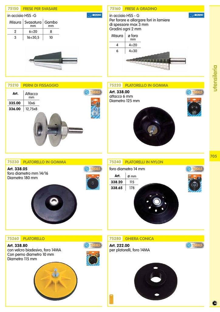 poggi art. 338.05 platorello di gomma foro diametro mm 14/16 diametro 180mm cod:ferx.11851
