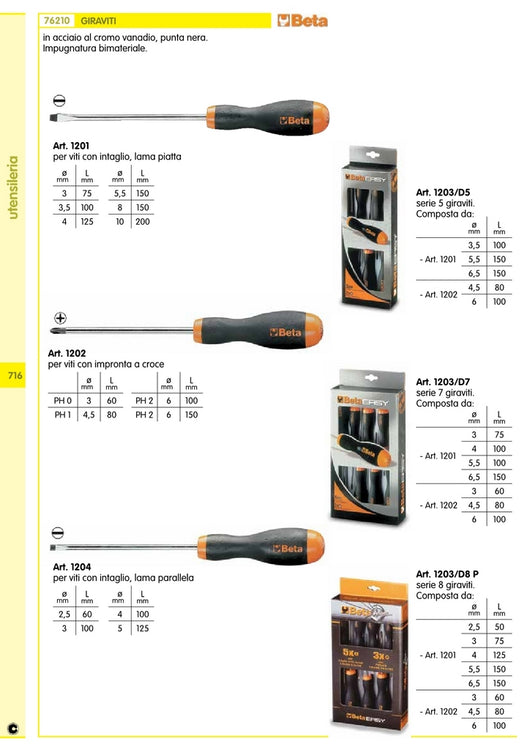 beta art. 1203 d5 serie 5 cacciaviti cod:ferx.38090