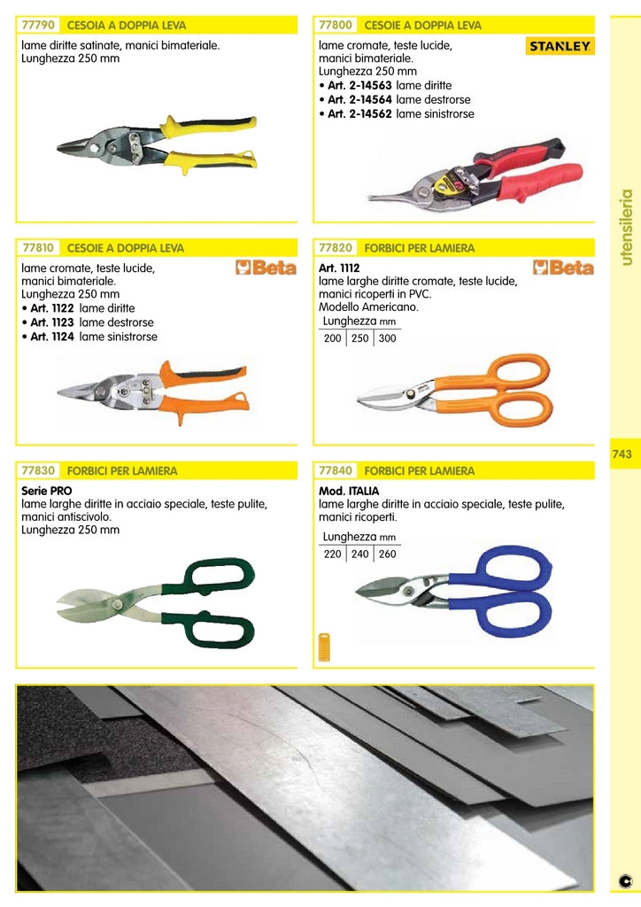forbici per lamiera lunghezza 240mm cod:ferx.1602