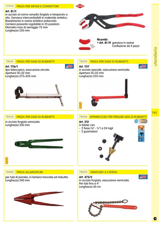 pinza x rubinetti s.ego art. 1180100 1117 cod:ferx.14381