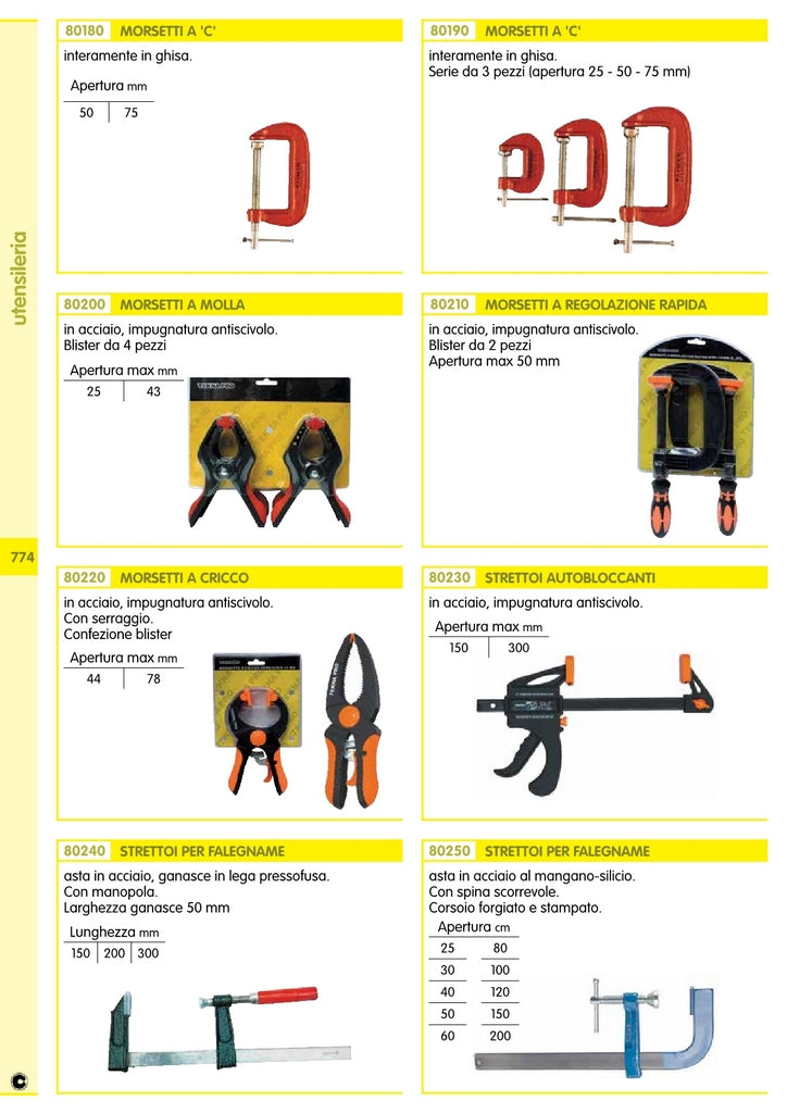 strettoio x falegnami con manopola 5x30 cod:ferx.17110