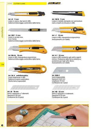 olfa cutter 25 mm con rotella art. h-1 cod:ferx.63999