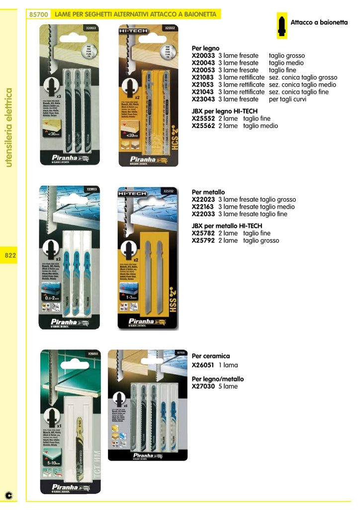 piranha/stanley x25562 2 lame legno taglio medio baion cod:ferx.24959