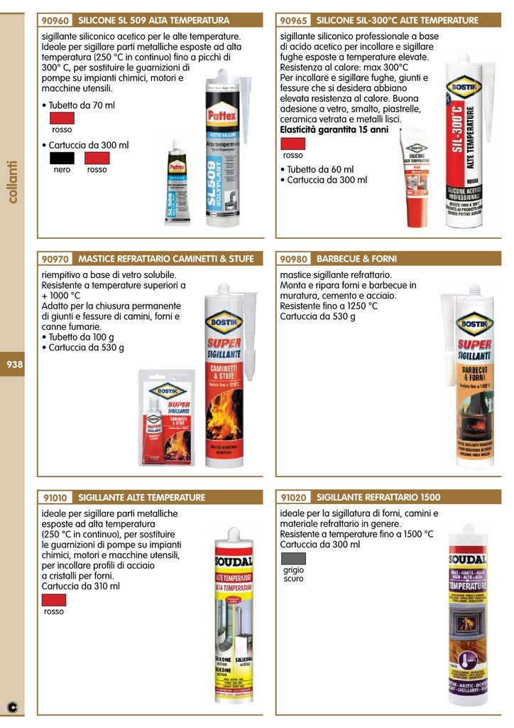 bostik silicone alte temperature sil 300 tubetto  60 ml cod:ferx.88945