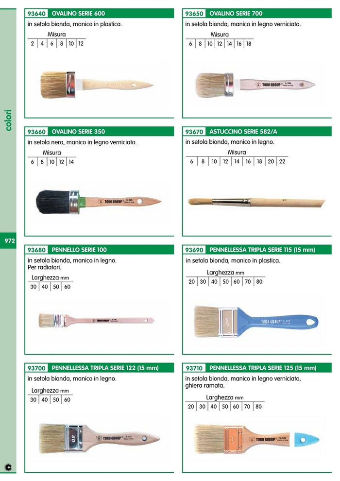 ovalino setola bionda m/co legno s.700 n. 6 cod:ferx.29151