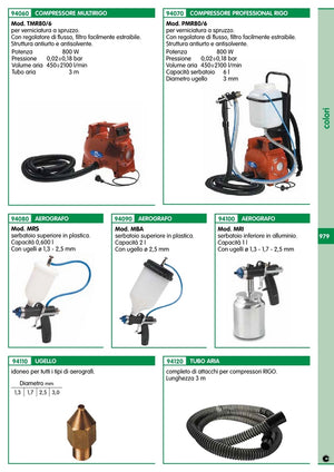 rigo aerografo mini-rigo inferiore + 3 ugelli cod:ferx.23110