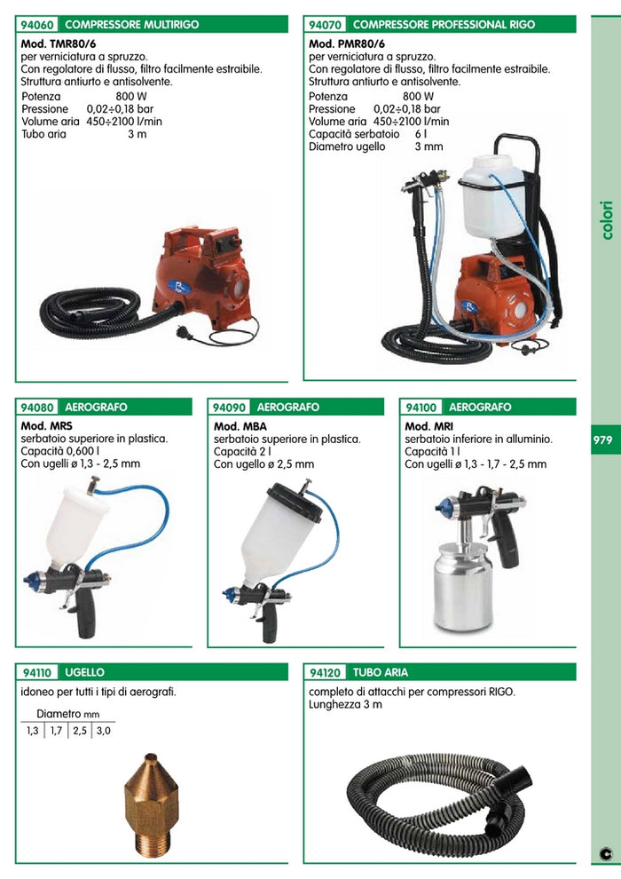 rigo aerografo mini-rigo inferiore + 3 ugelli cod:ferx.23110