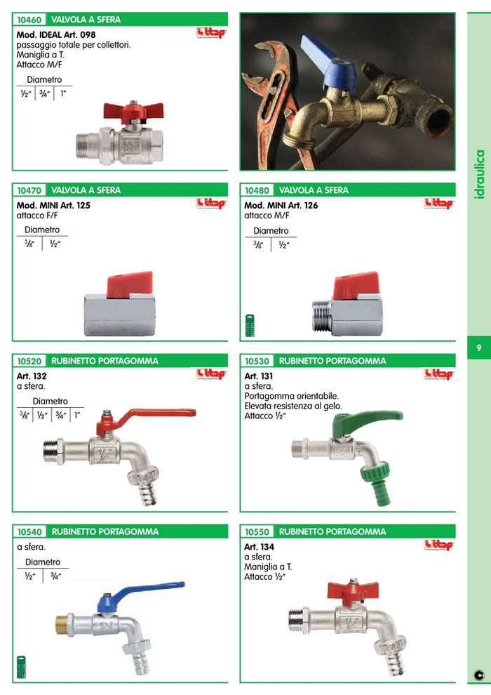 itap art.  132 rubinetto con portagomma a sfera gr.1/2 cod:ferx.4688