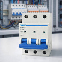 Chint nb1-63 interruttore magnetotermico 3p curva c 6ka guida din *** ampere 50 ampere, confezione 1
