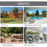 Ombrellone Doppio in Acciaio e Poliestere Anti-UV Impermeabile, 445x270x260cm, Beige