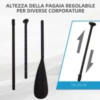 Tavola SUP Gonfiabile Stand Up Paddle con Pagaia Regolabile, Tavola da Surf con Accessori Inclusi, Blu 305x76x10cm