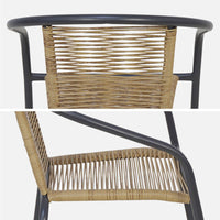 Set di 4 poltrone da giardino in resina naturale, antracite