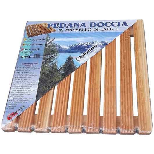 Pedana Antiscivolo Quadrata 50 x 50 in Legno Ideale per Piatto Doccia 70 x 70