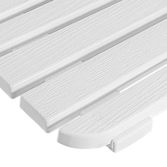 Pedana doccia antiscivolo 80x50 cm bianca con effetto legno in plastica